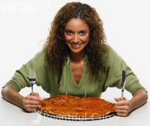 Woman Ready to Eat Pizza